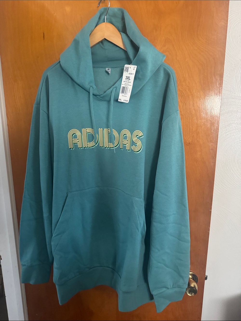 Adidas Hoodie Mens 3X Teal 3XL